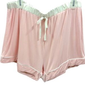 Fredericks Of Hollywood Pink Elastic Waist Rayon Blend High Rise PJ Shorts 1X